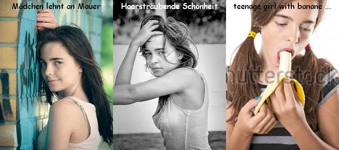 beanstandete Mädchen-Fotos