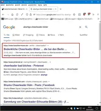 Google-Suche: abartige cheerleader-bilder