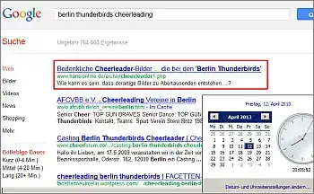 Google-Suche: berlin thunderbirds cheerleading