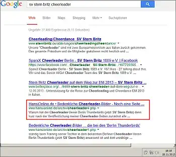 Google-Suche: sv stern britz cheerleader