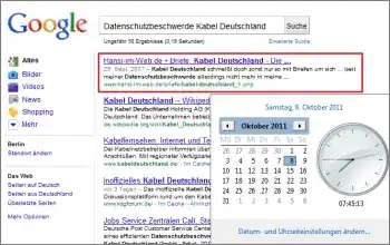 Google-Suche: Datenschutzbeschwerde Kabel Deutschland