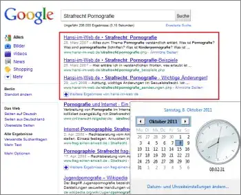 Google-Suche: Strafrecht Pornografie