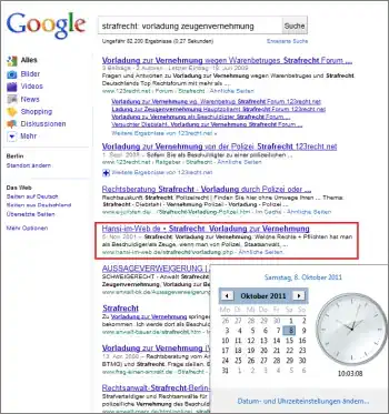 Google-Suche: strafrecht: vorladung zeugenvernehmung