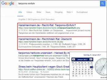 Google-Suche: tierporno einfuhr