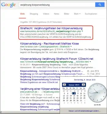 Google-Suche: verjährung körperverletzung