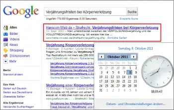 Google-Suche: Verjährungsfristen bei Körperverletzung
