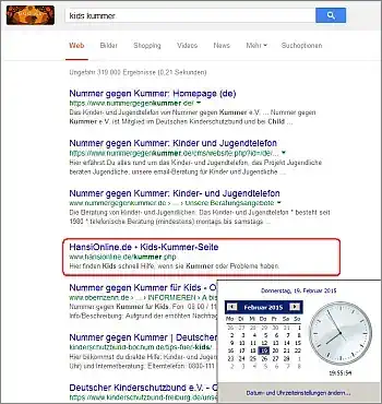 Google-Suche: kids kummer