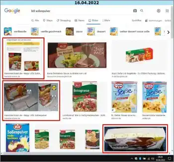 Google-Suche: lidl soßenpulver