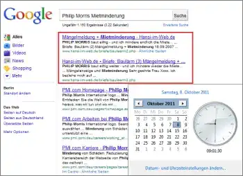 Google-Suche: Philip Morris Mietminderung
