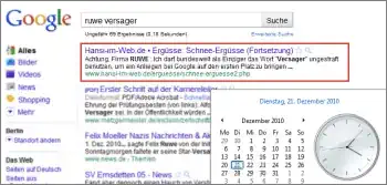 Google-Suche: ruwe versager