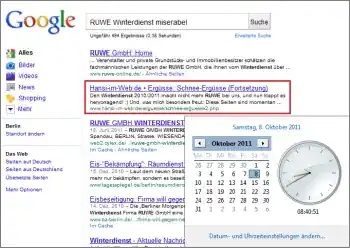 Google-Suche: RUWE Winterdienst miserabel