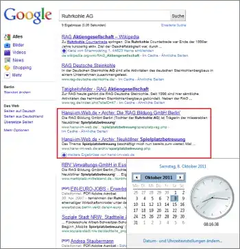 Google-Suche: Ruhrkohle AG