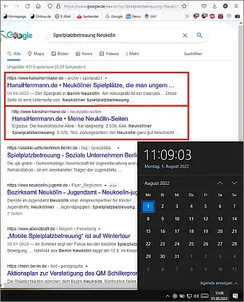 Google-Suche: Spielplatzbetreuung Neukölln