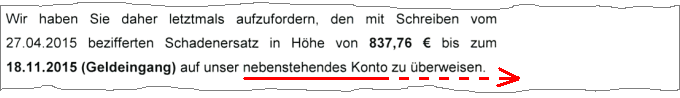 Brief-Ausschnitt