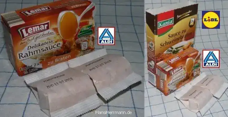 Vergleich: Soßenpulver von ALDI + LIDL