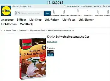 LIDL verkauft immer noch Mogelpackung des KANIA-Soßenpulvers!