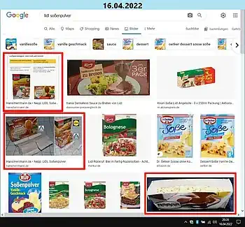 Meine LIDL-Soßenpulver-Seite bei Google
	 auf Platz 1!