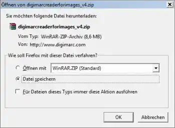 DIGIMARC: zip-Datei speichern