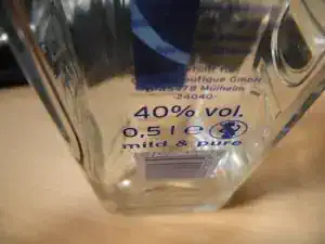 ARKTIS-Vodka-Flasche: 0,5 statt 0,7 Liter