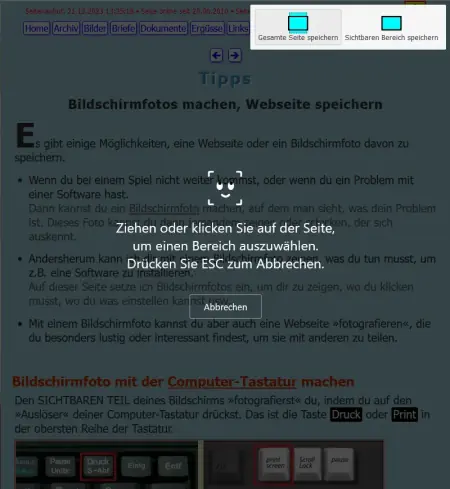 Firefox: Bildschirmfoto aufnehmen, Bild 1