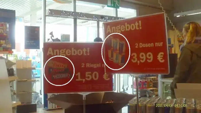 »Angebot« in Tankstelle